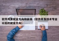 軟件開(kāi)發(fā)就業(yè)方向和前景（軟件開(kāi)發(fā)技術(shù)專業(yè)以后的就業(yè)方向）