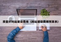 質量好網站建設費用（網站建設費用預算表）
